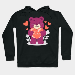 Bear with heart Hoodie